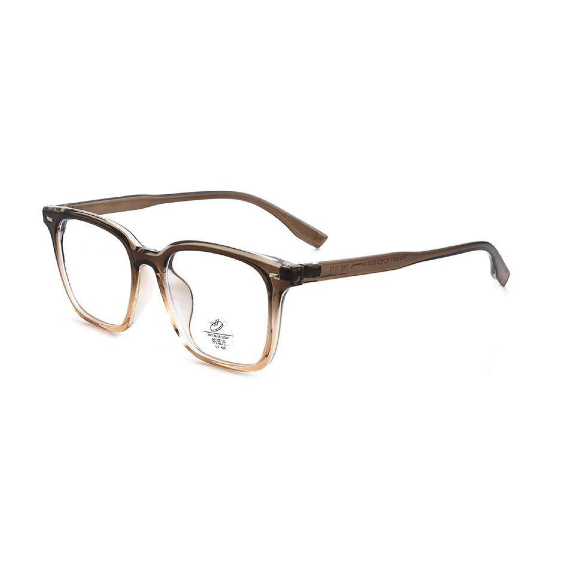 YHC-TR23083-7 Square TR90 blue light blocking glasses — front view