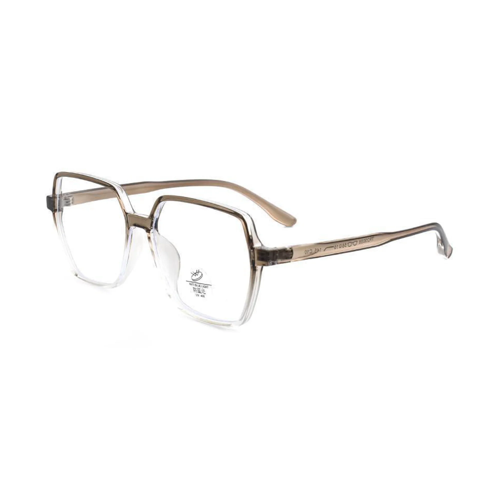 YHC-TR23088-2 Hexagonal TR90 blue light blocking glasses — front view