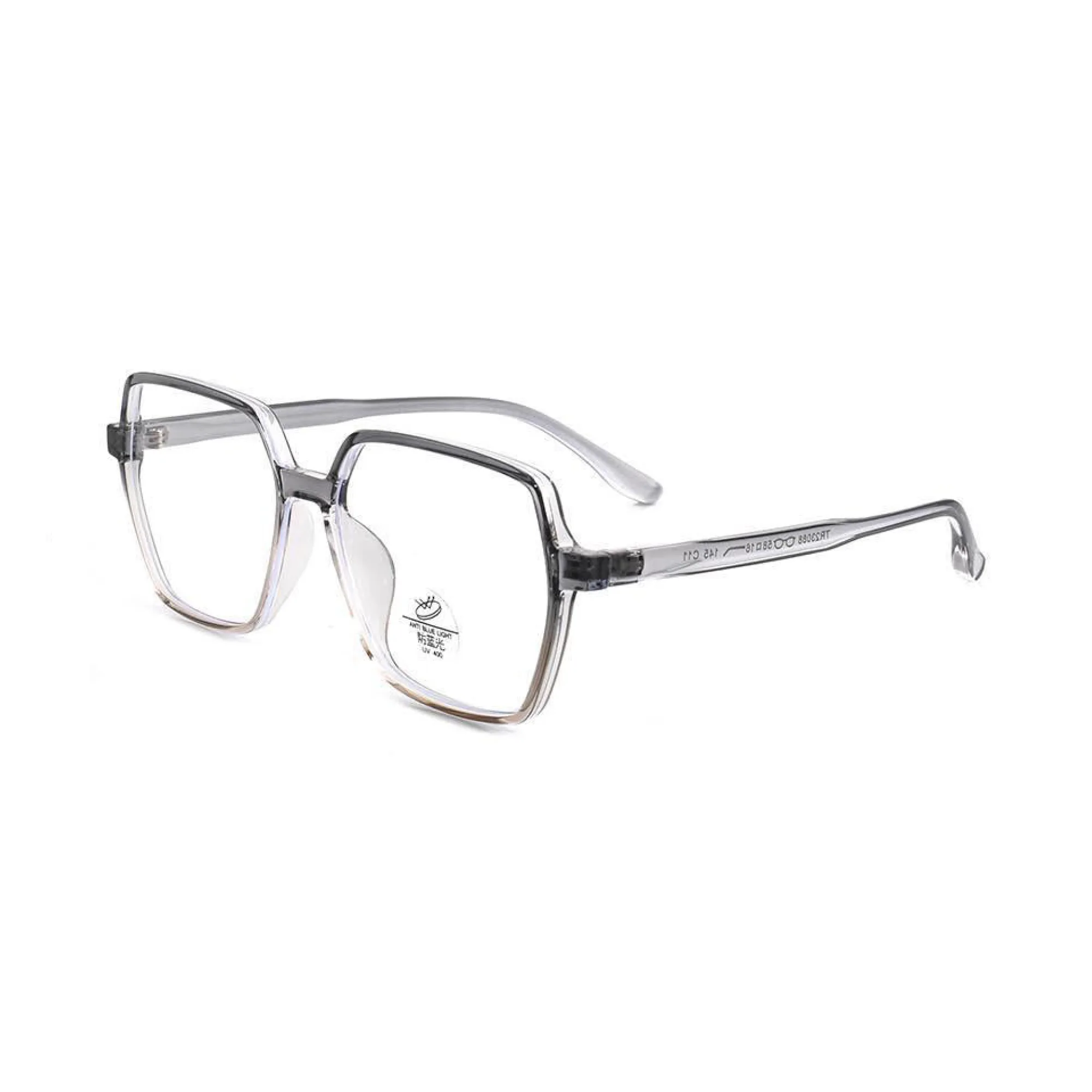 YHC-TR23088-3 Hexagonal TR90 blue light blocking glasses — front view