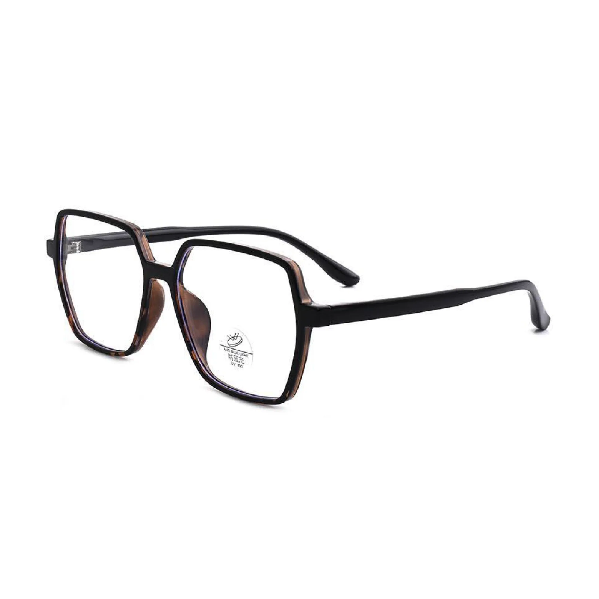 YHC-TR23088-5 Hexagonal TR90 blue light blocking glasses — front view