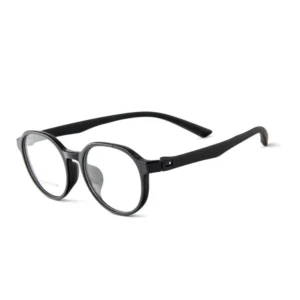 no screw optical glasses - TR90 round full rim frame in black, front view