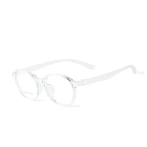 No Screw Round Optical Glasses Frame, Anti-Rust No Loose Screw Ultra Light TR90 Eyewear, Clear Full Rim Prescription Glasses for Men Women