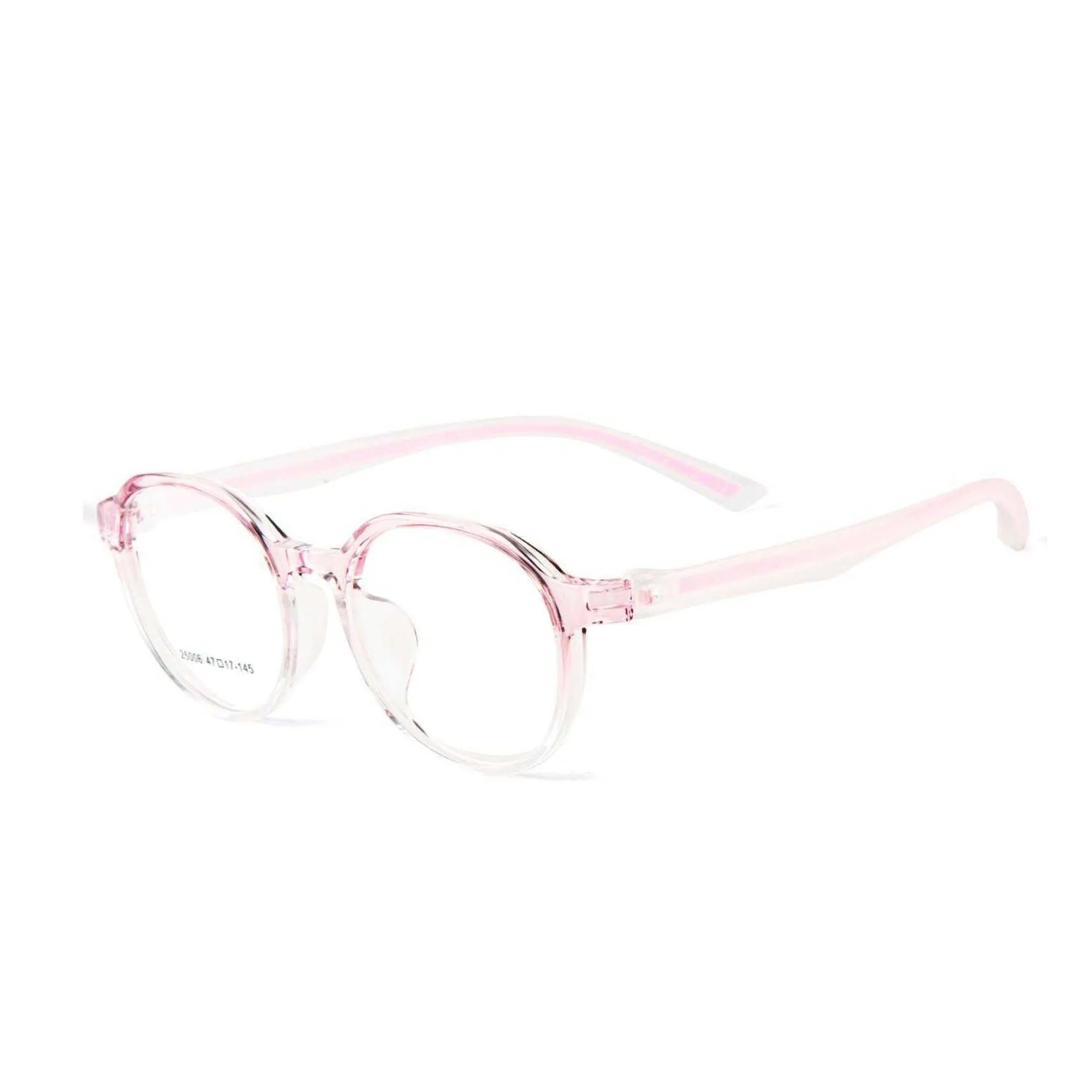 transparent purple optical glasses - TR90 round full rim frame in purple, front view