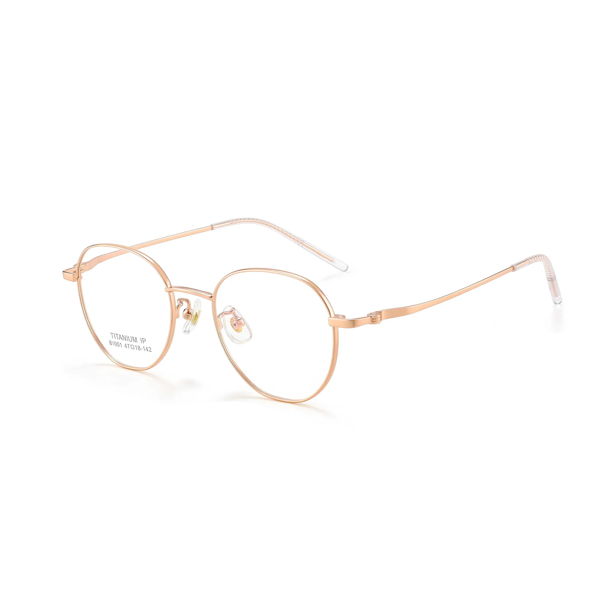 rose gold full rim stainless steel eyeglasses — front view
