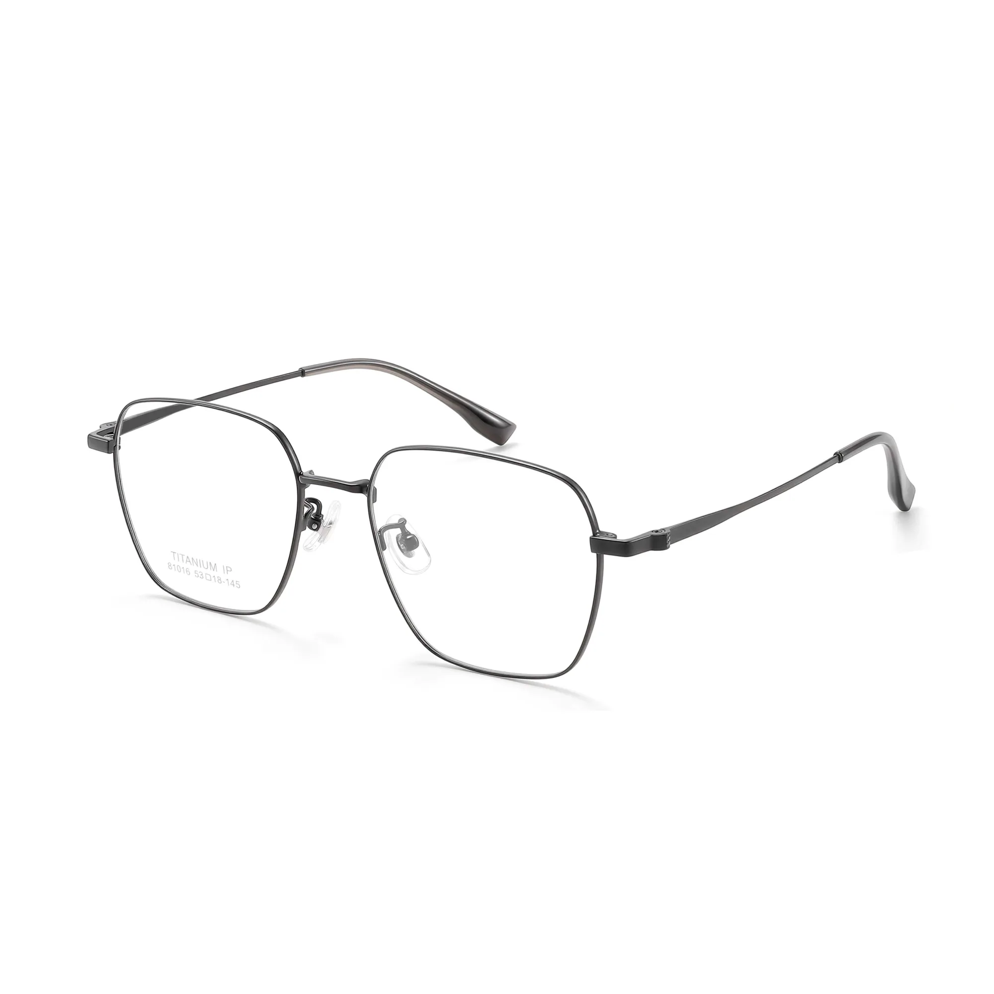 black full rim stainless steel eyeglasses — front view